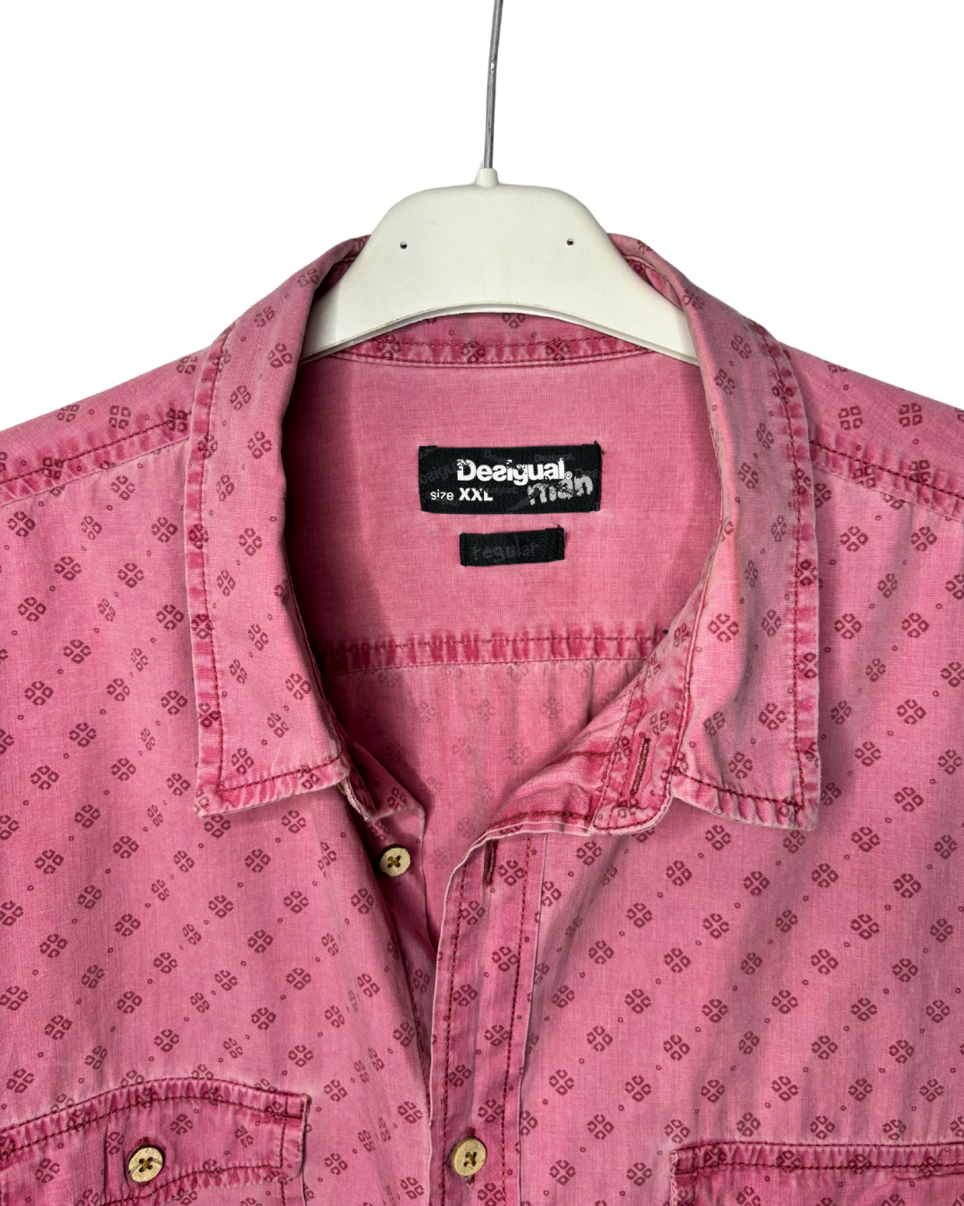 “Camisa Hombre Desigual Rosa Nueva (XL)”