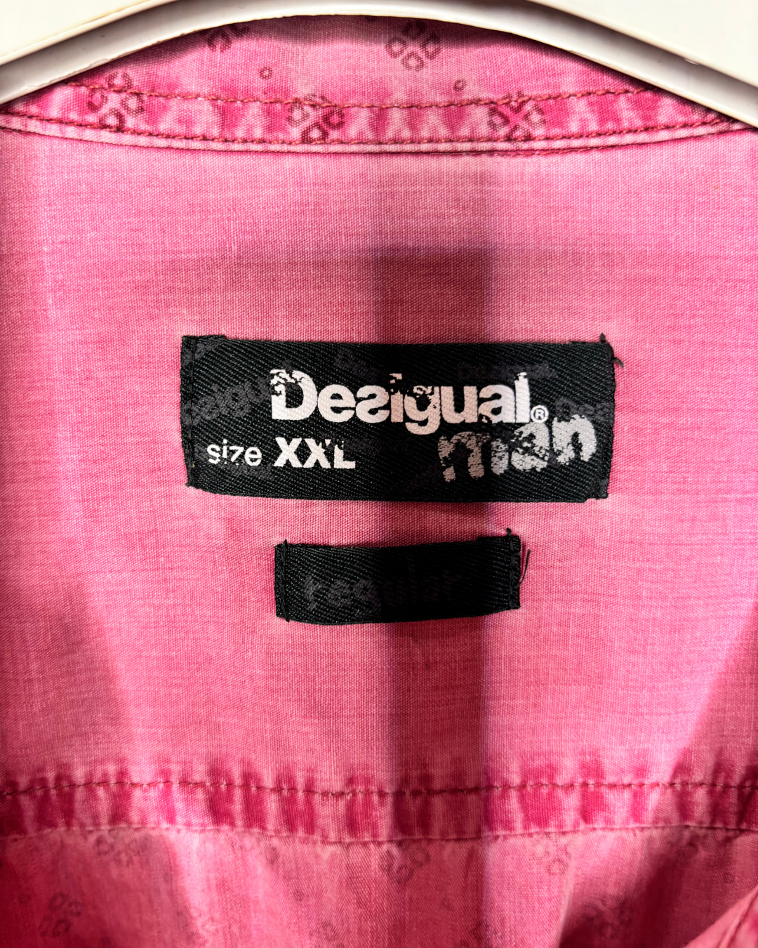 “Camisa Hombre Desigual Rosa Nueva (XL)”