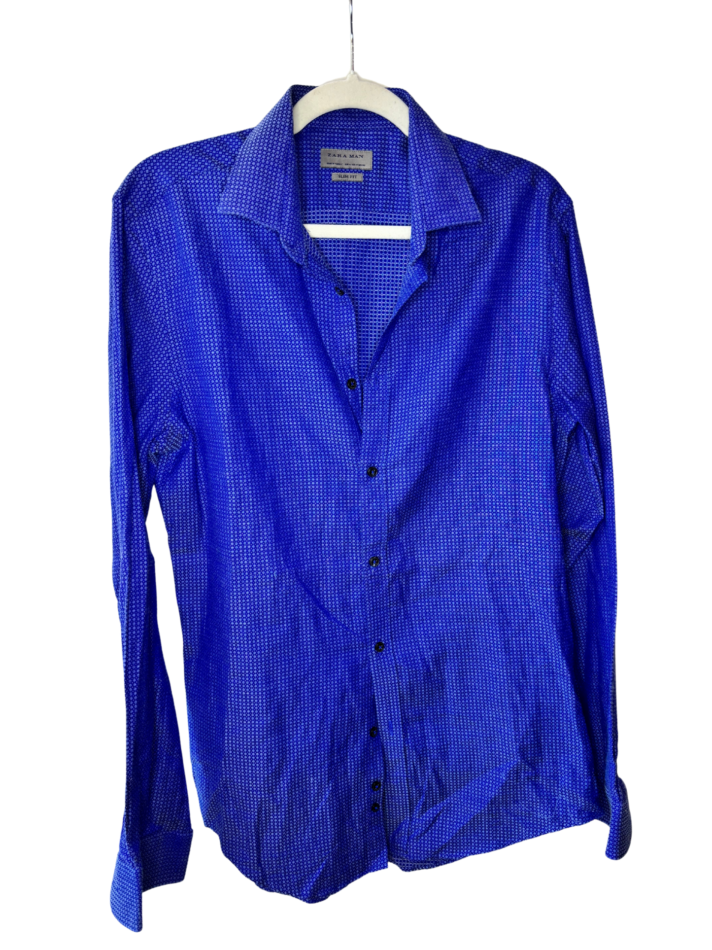 Camisa azul fuerte Zara hombre